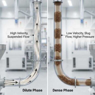 Concept image - Dilute vs. Dense phase pneumatic conveying | CAPT-AIR