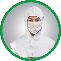 woman wearing cleanroom suit | CAPT-AIR